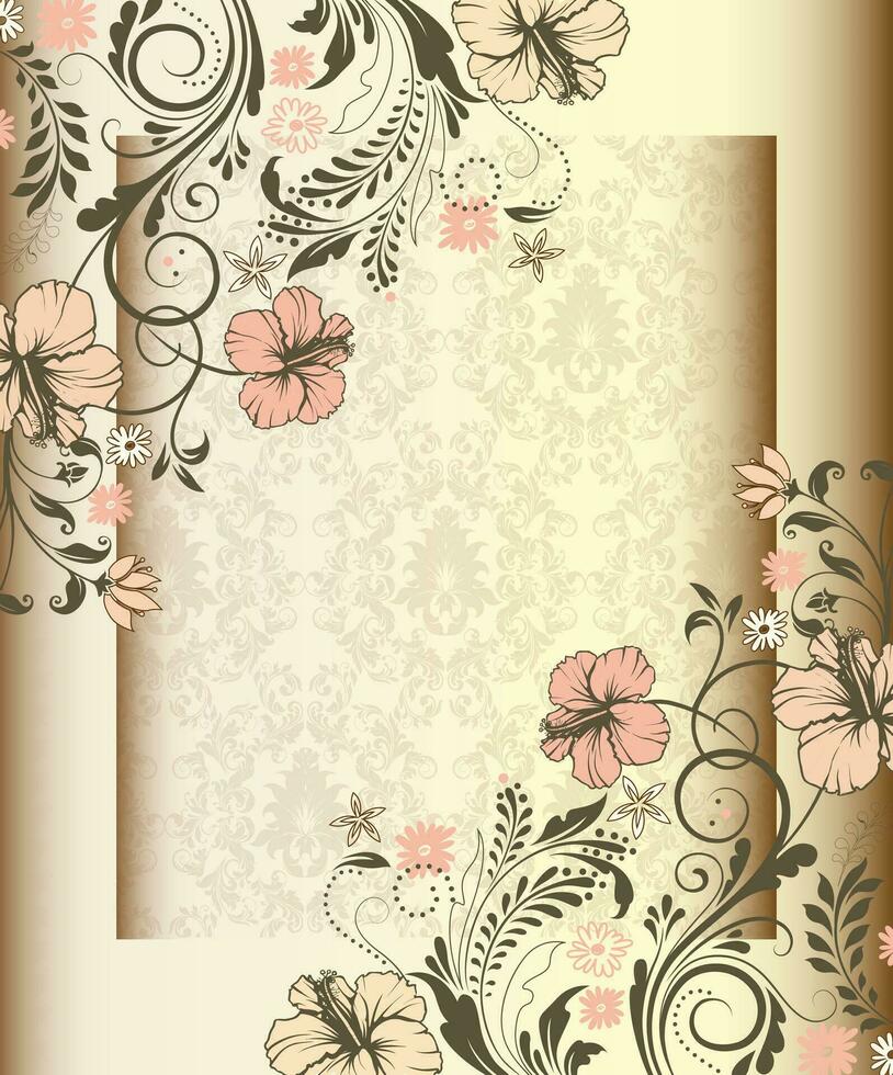 Vintage ▾ invito carta con ornato elegante retrò astratto floreale design vettore