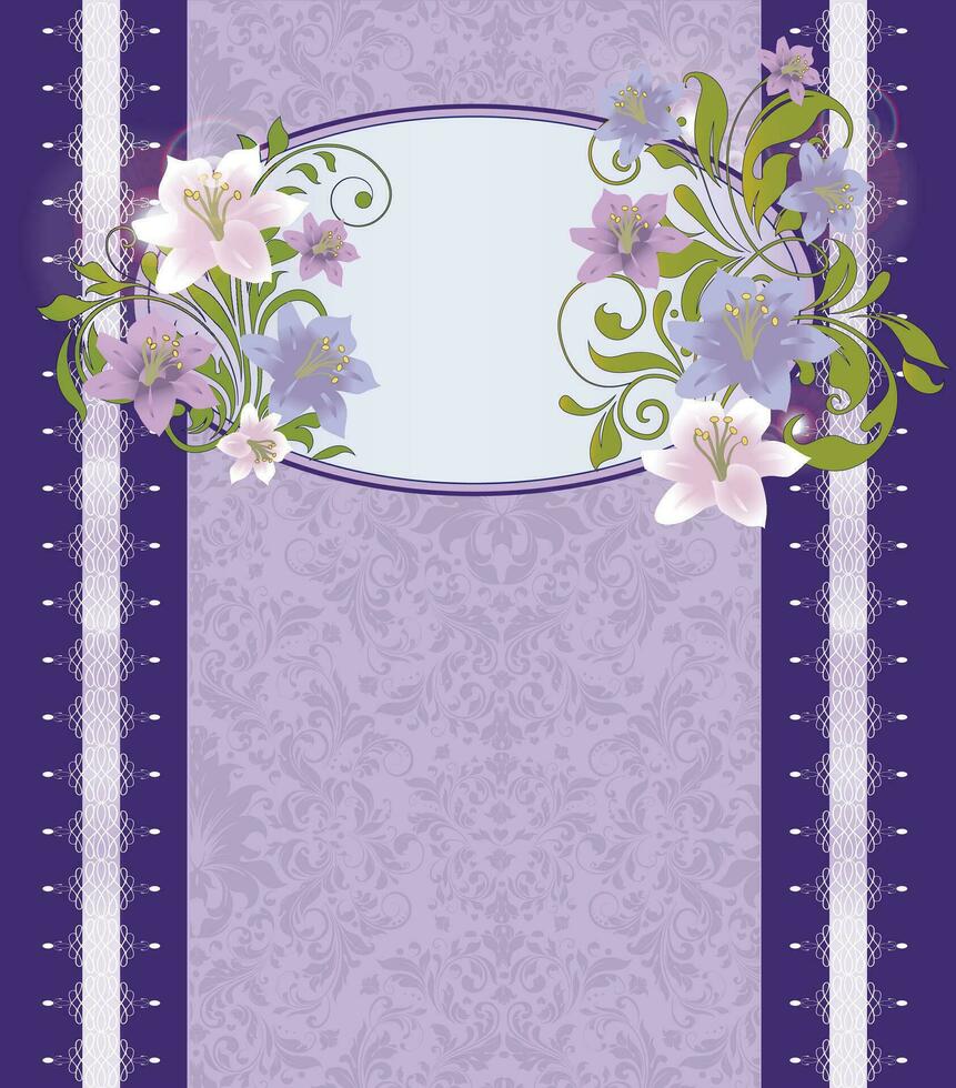 Vintage ▾ invito carta con ornato elegante retrò astratto floreale design vettore