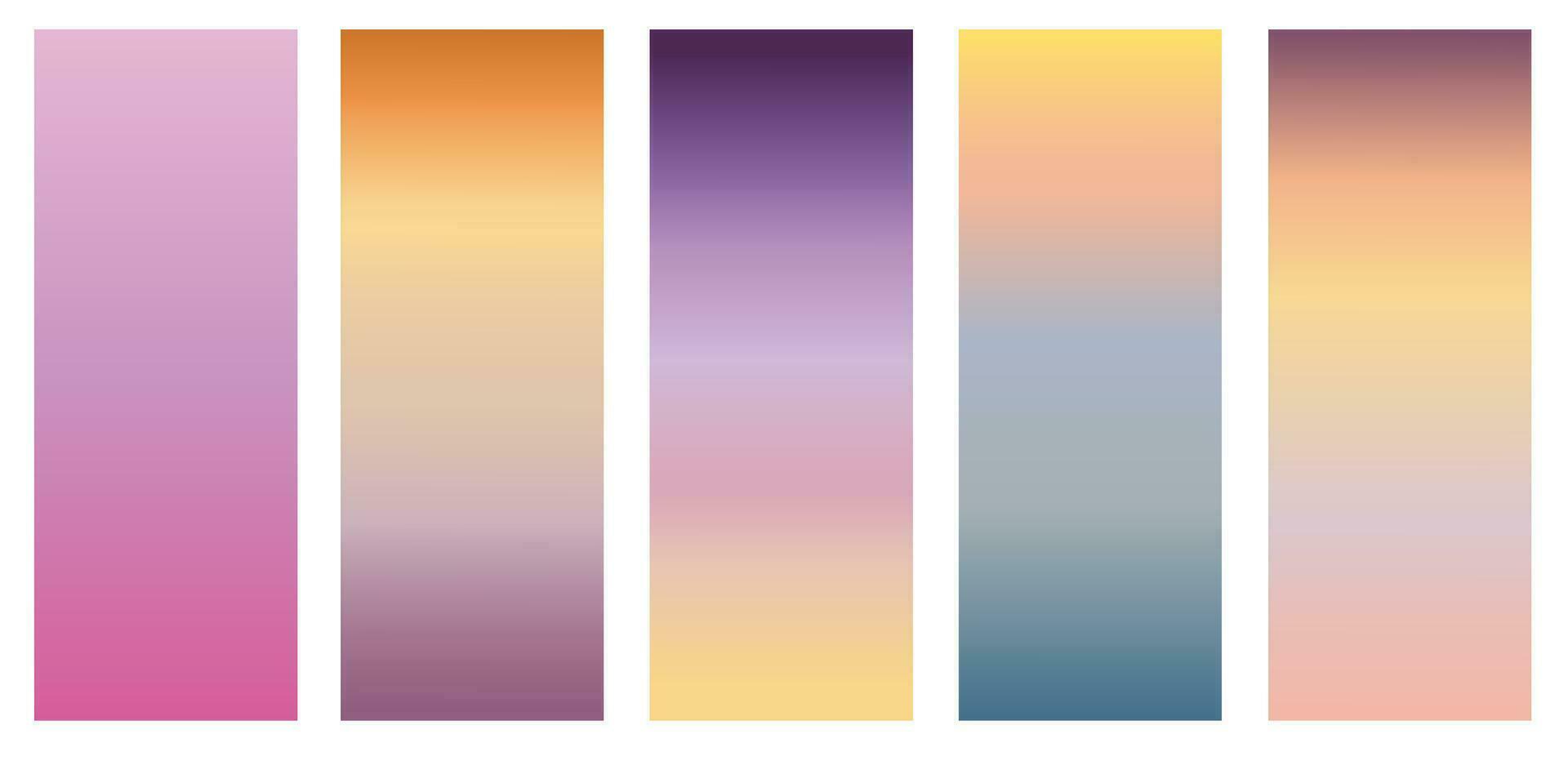 impostato di gradienti luminosa, liscio, pastello pendenza colori disegni per dispositivi, computer e moderno smartphone schermo sfondi. vettore illustrazione.