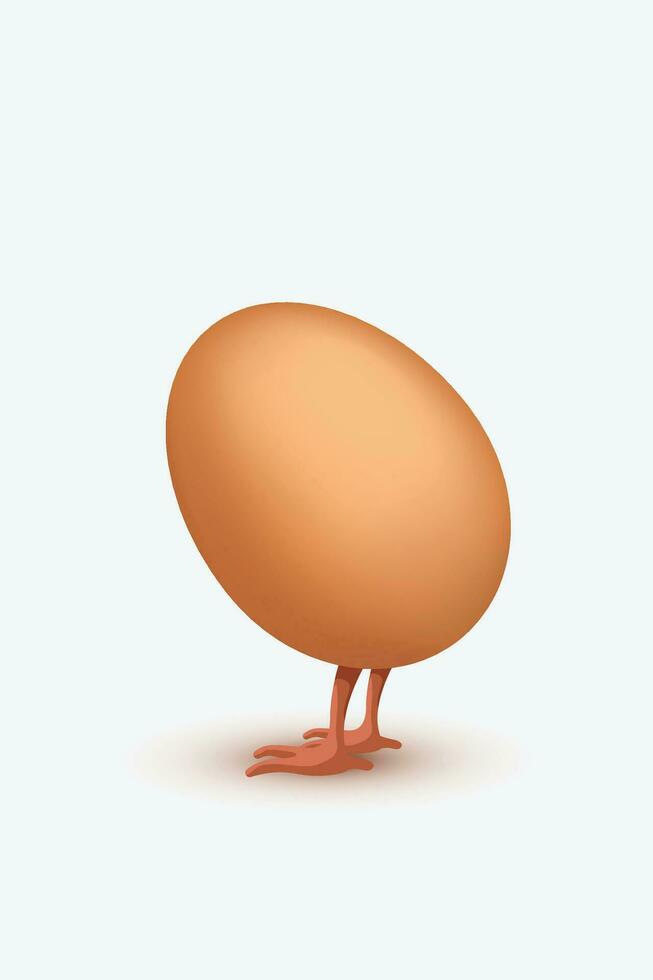 uovo con gambe vettore