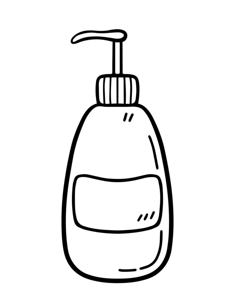 bottiglia di plastica con dispenser isolato su sfondo bianco vettore