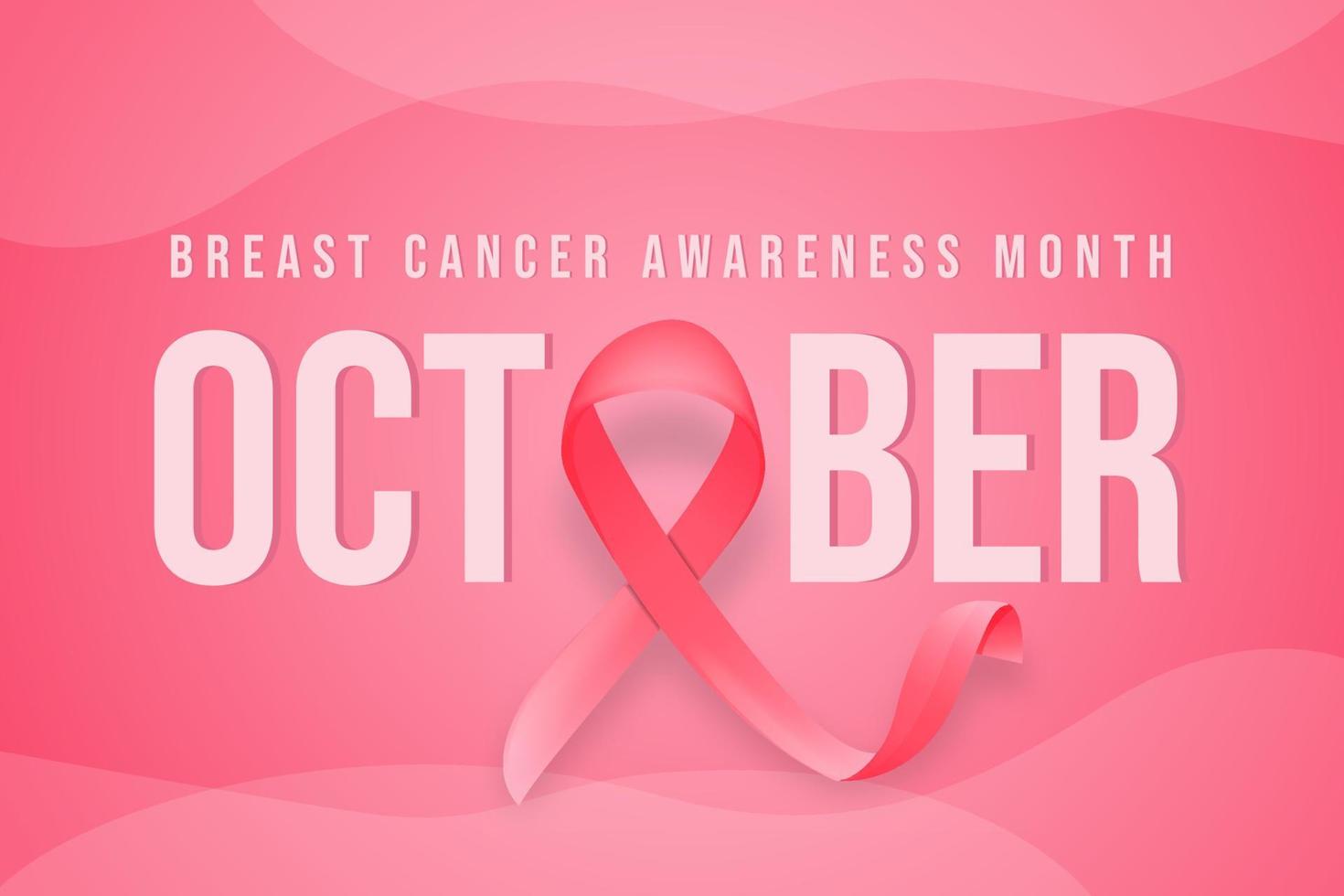 illustrazione vettoriale del fondo del manifesto dell'insegna del mese di consapevolezza del cancro al seno