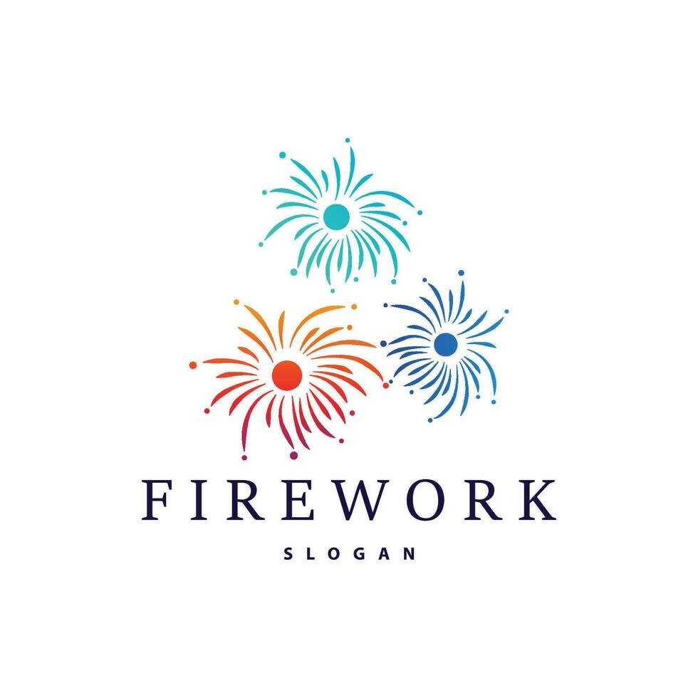 fuoco d'artificio logo, moderno astratto design semplice colorato scintilla, vettore modello illustrazione