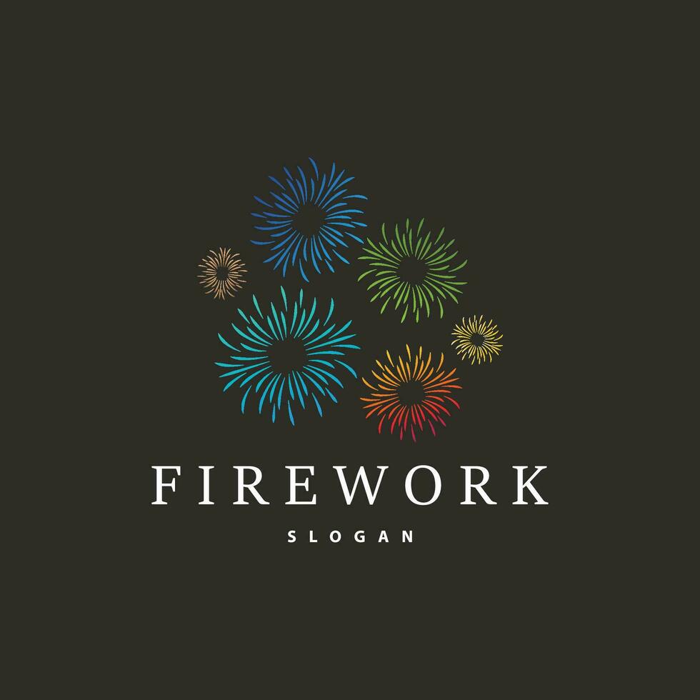 fuoco d'artificio logo, moderno astratto design semplice colorato scintilla, vettore modello illustrazione