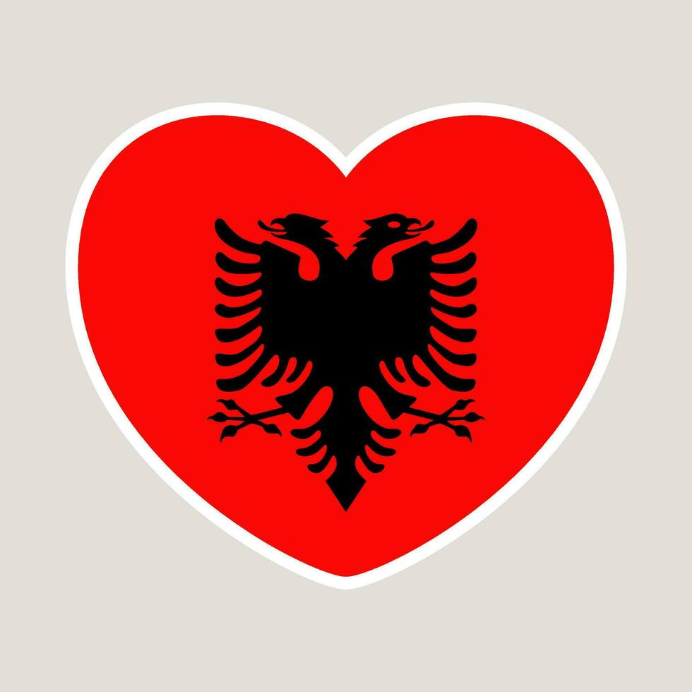 Albania cuore bandiera. vettore illustrazione nazionale bandiera isolato su leggero sfondo