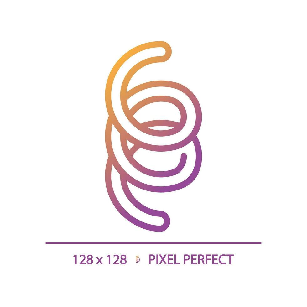 2d pixel Perfetto pendenza spirochete icona, isolato vettore, magro linea illustrazione che rappresentano batteri. vettore