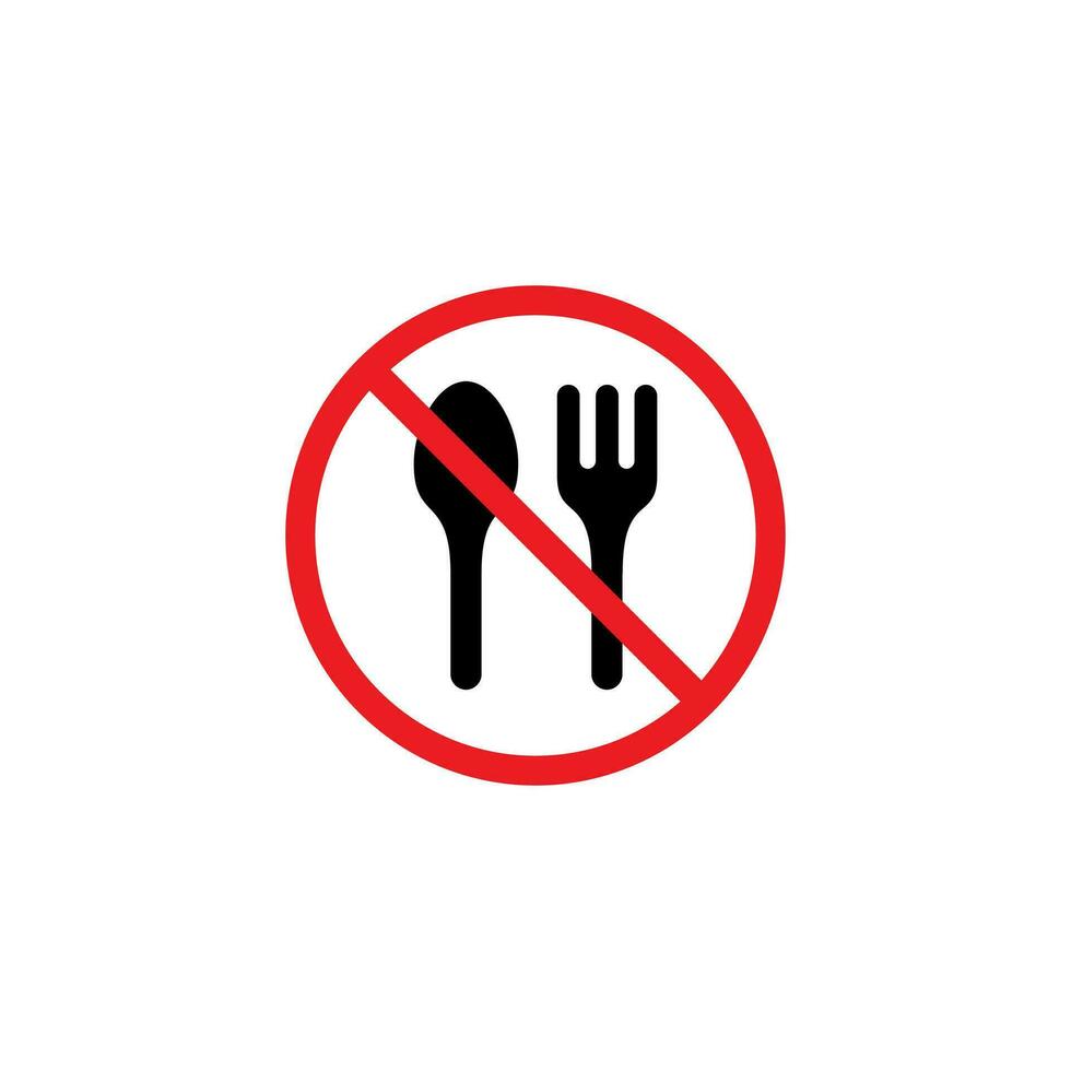 no cibo cartello illustrazione, no mangiare permesso simbolo modello vettore