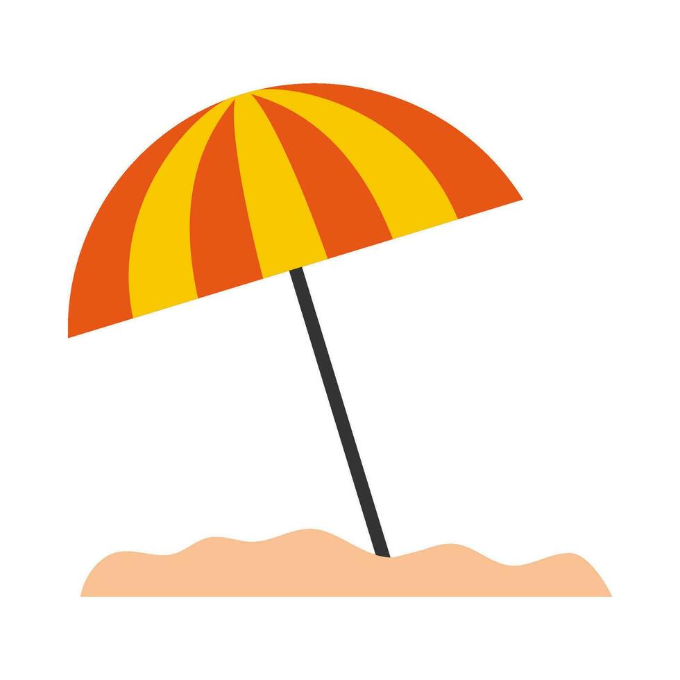 spiaggia ombrello piatto illustrazione vettore