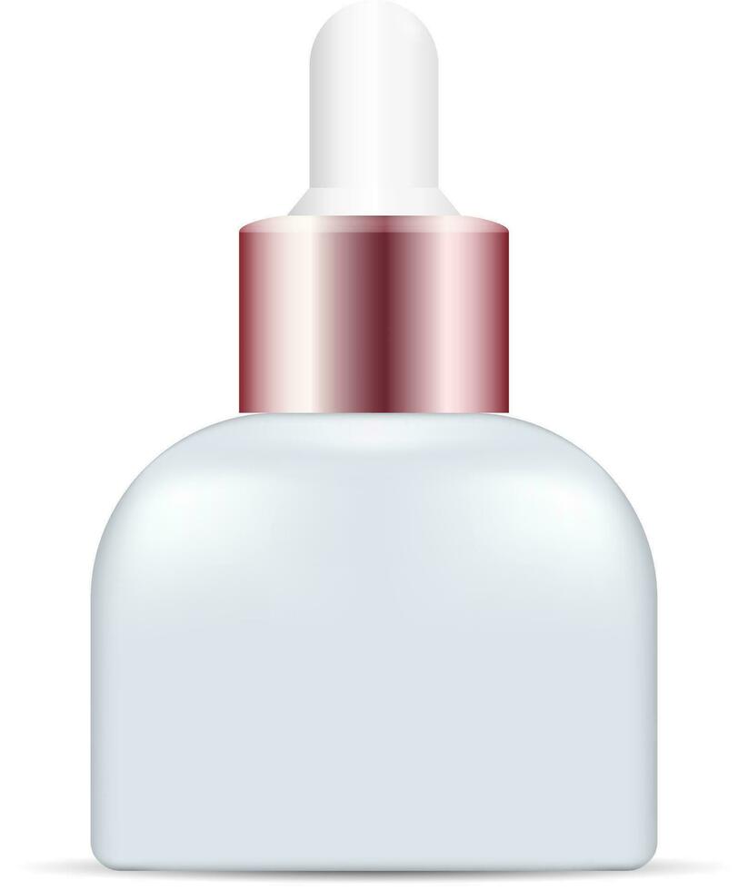 cosmetico siero essenza contagocce bottiglia. realistico vettore confezione illustrazione, isolato su bianca sfondo.