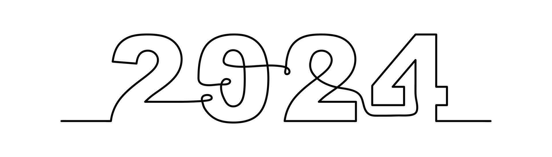 2024 nel uno linea icona. nuovo anno testo 2024. vettore illustrazione design.