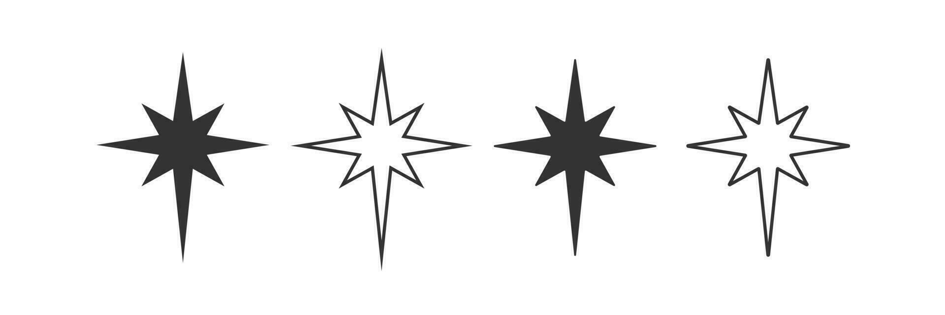 betlemme nord stella forma icona impostare. vettore illustrazione design.