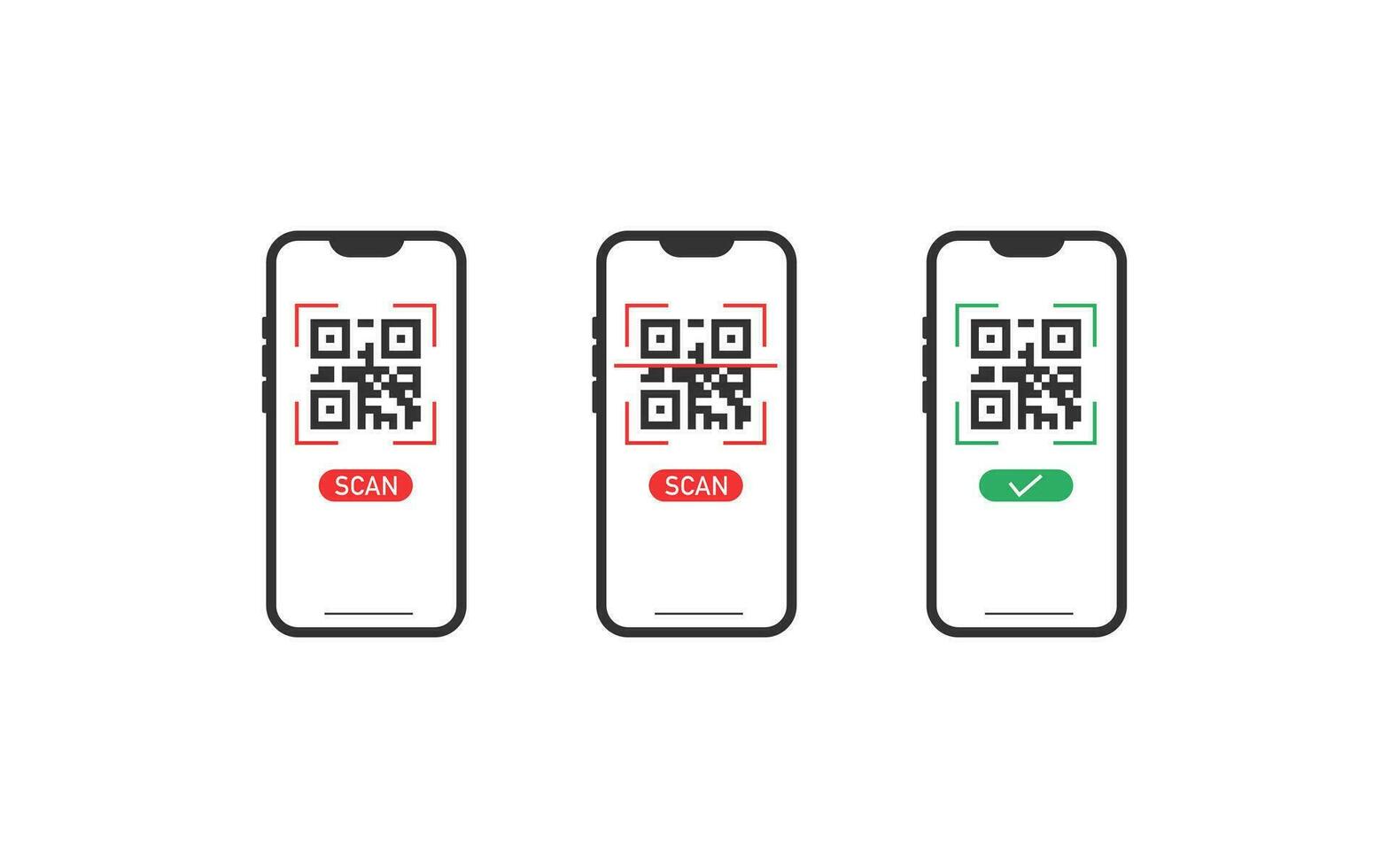 lettura qr codice icona. un' smartphone quello scansioni qr codice vettore