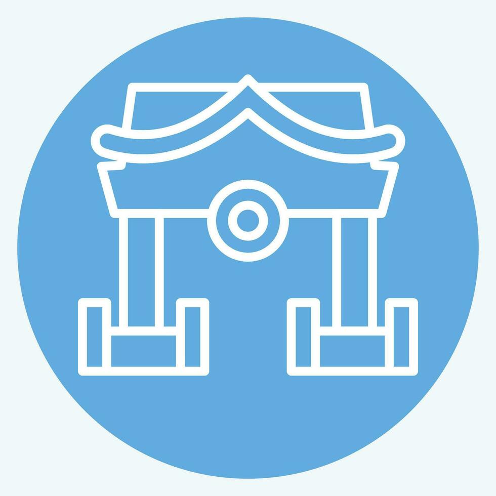 icona santuario. relazionato per ninja simbolo. blu occhi stile. semplice design modificabile. semplice illustrazione vettore