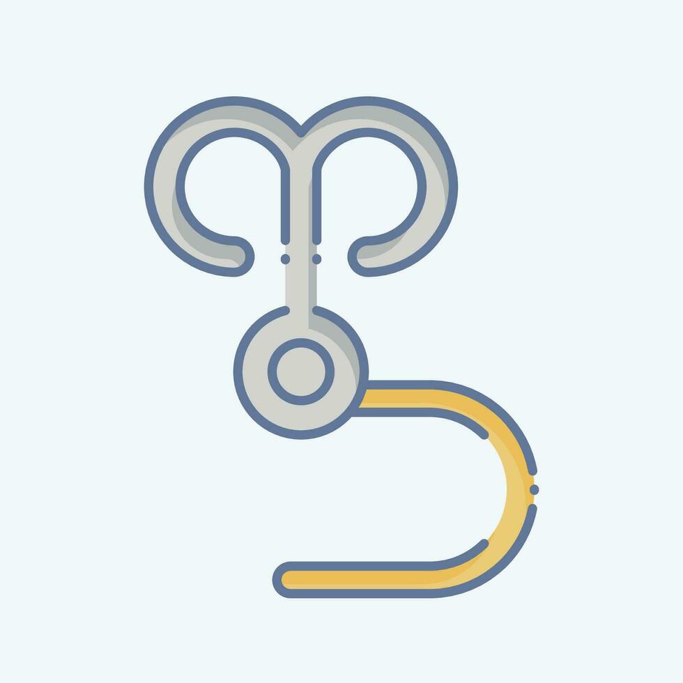 icona corda gancio. relazionato per ninja simbolo. scarabocchio stile. semplice design modificabile. semplice illustrazione vettore