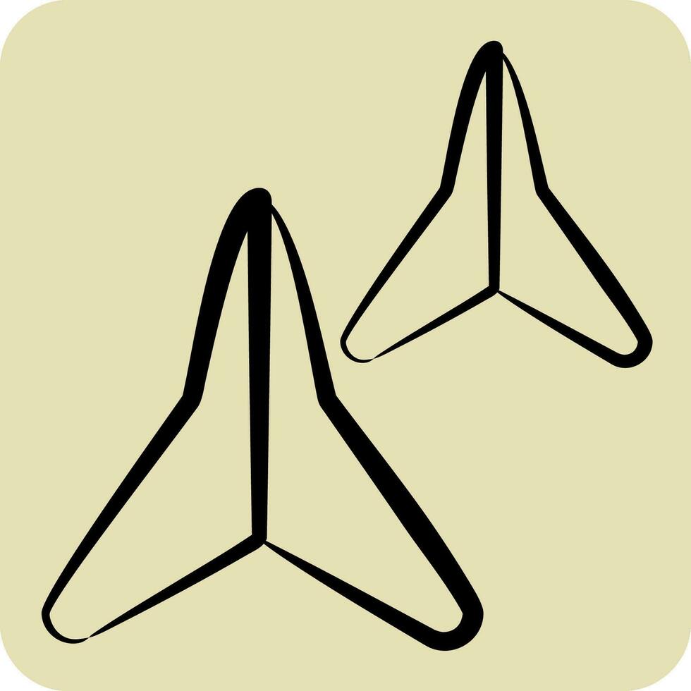 icona makibishi. relazionato per ninja simbolo. mano disegnato stile. semplice design modificabile. semplice illustrazione vettore