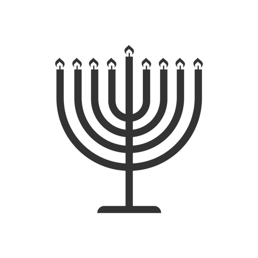 menorah icona. chanukah illustrazione simbolo. cartello hanukkah vettore