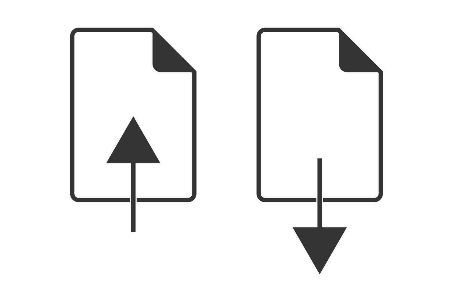 file caricare e Scarica icona. Salva e genere documento simbolo. cartello App pulsante vettore. vettore