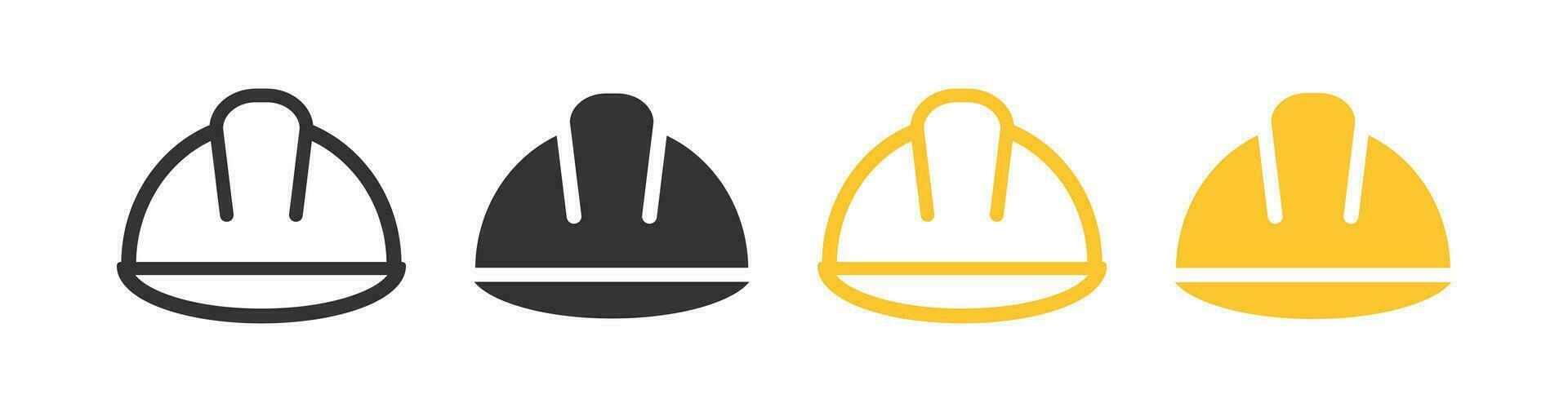sicurezza casco icona. costruzione casco simbolo. cartello opera cappello vettore. vettore