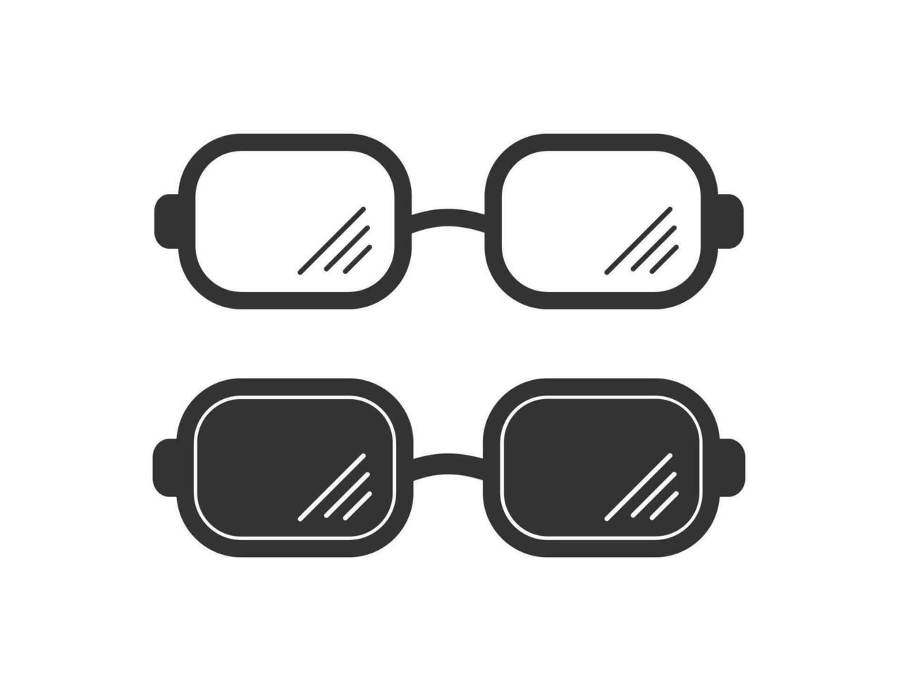 bicchieri icona. sole protezione per occhi simbolo. cartello ausiliario lettura accessorio vettore. vettore