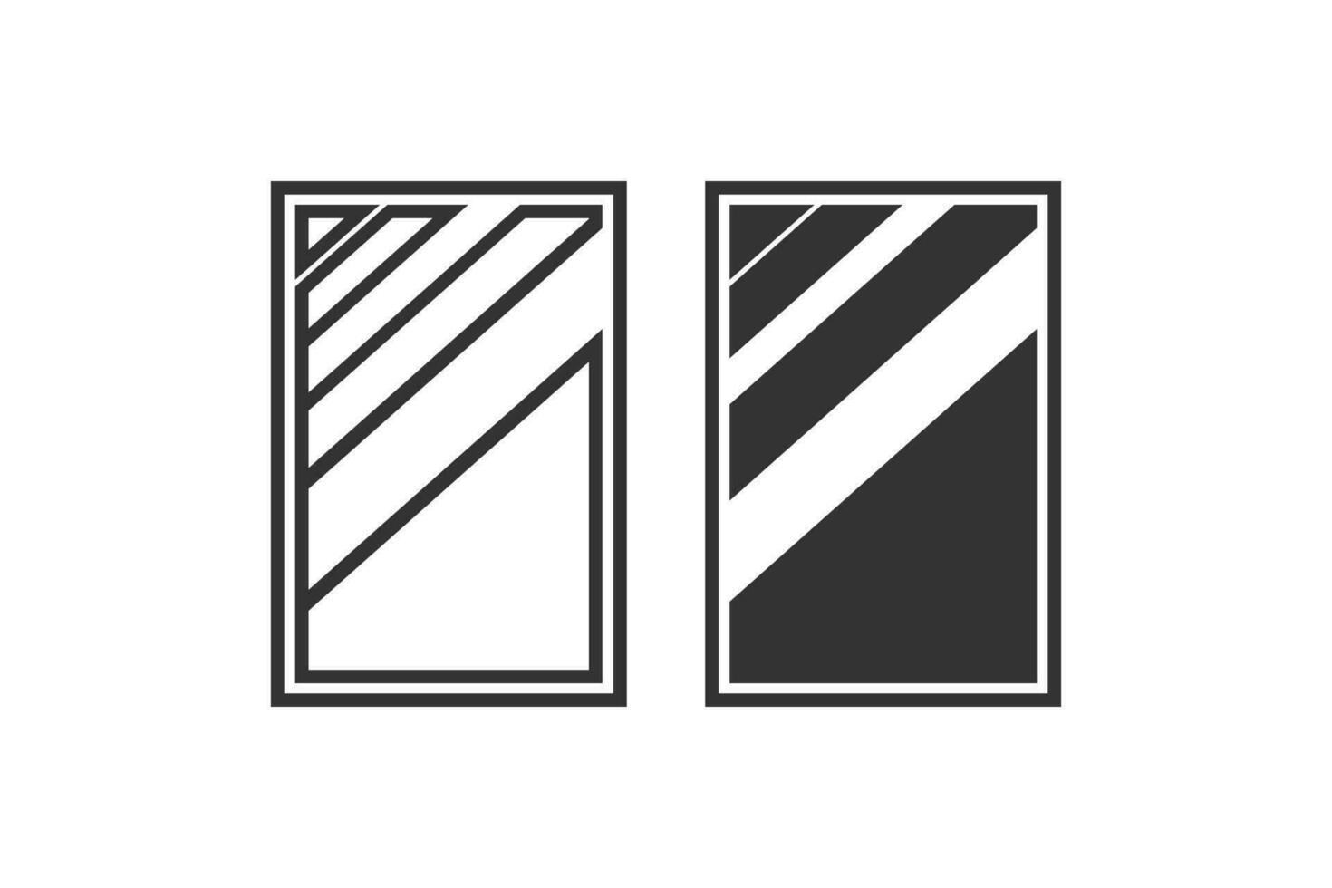 miror icona. rettangolo forma riflessivo bicchiere superfici simbolo. cartello efficiente bagno vettore. vettore