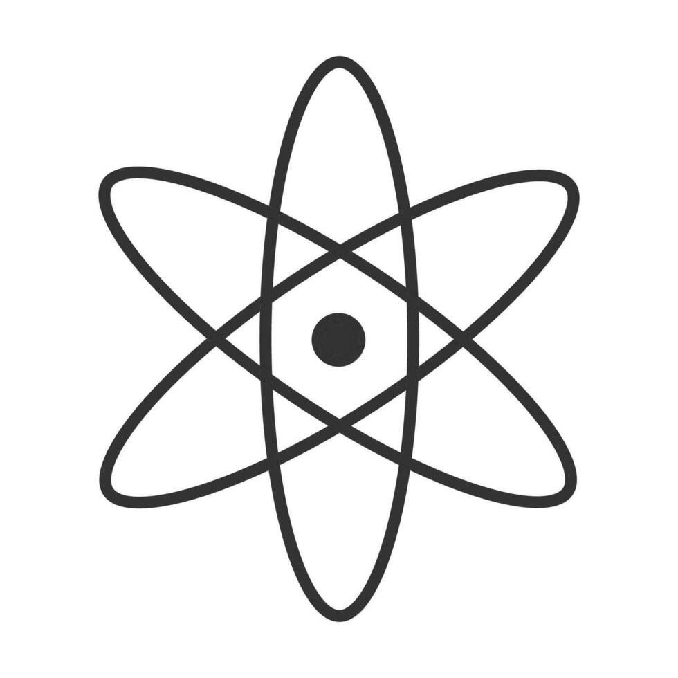 atomo icona. fisica scientifico elemento modello vettore. scientifico simbolo. vettore
