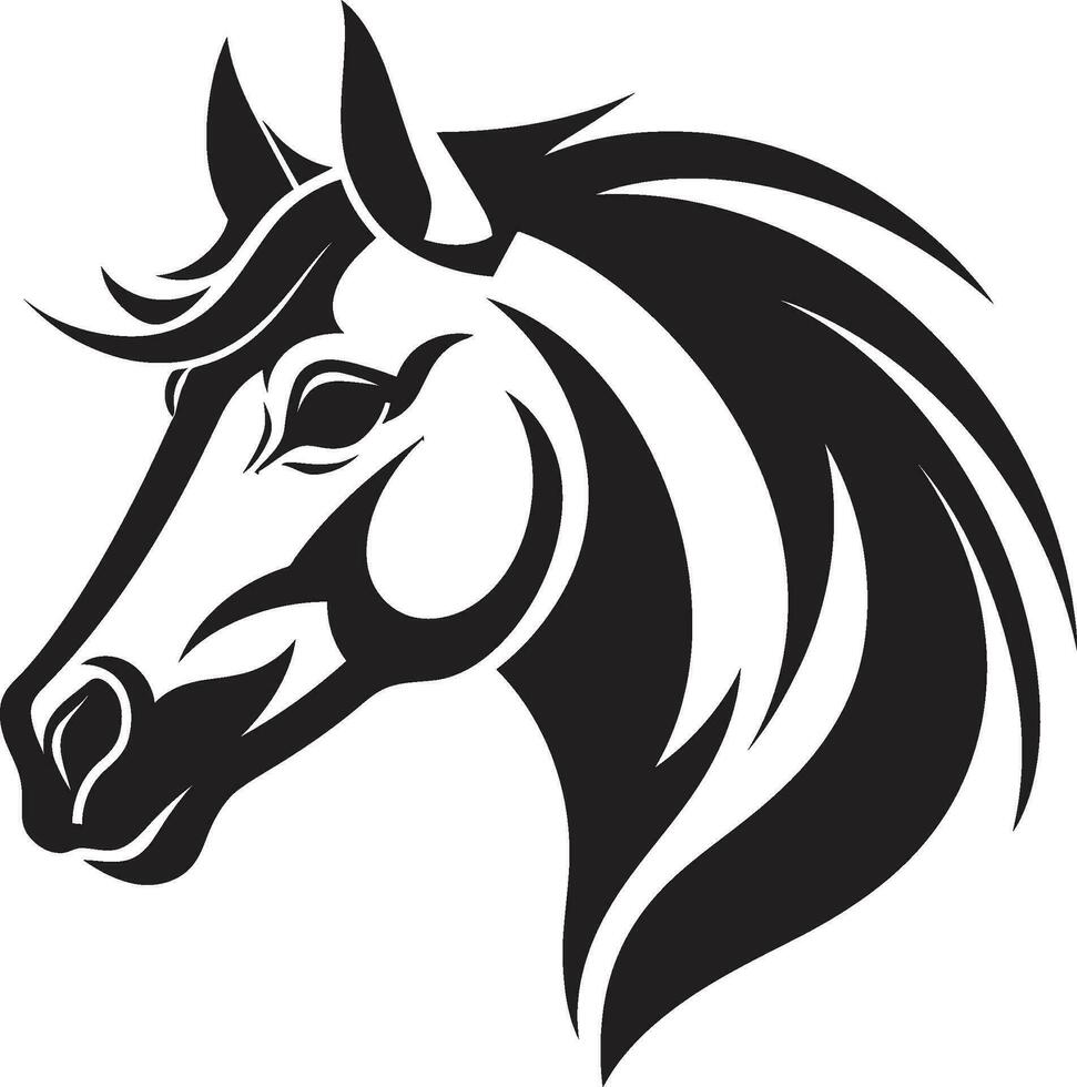 emblematico equestre maestà cavallo icona feroce lince emblema nero vettore logo