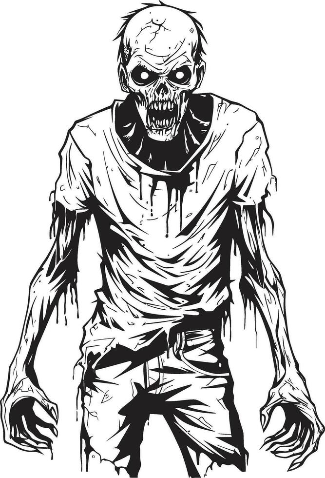 zombie terrore posizione vettore impressione cadaverico vettore avatar pieno corpo design