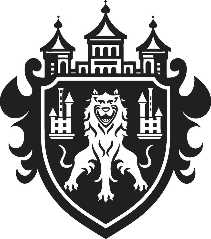 nobile cresta silhouette vettore design reale cavalleresco emblema nero vettore icona