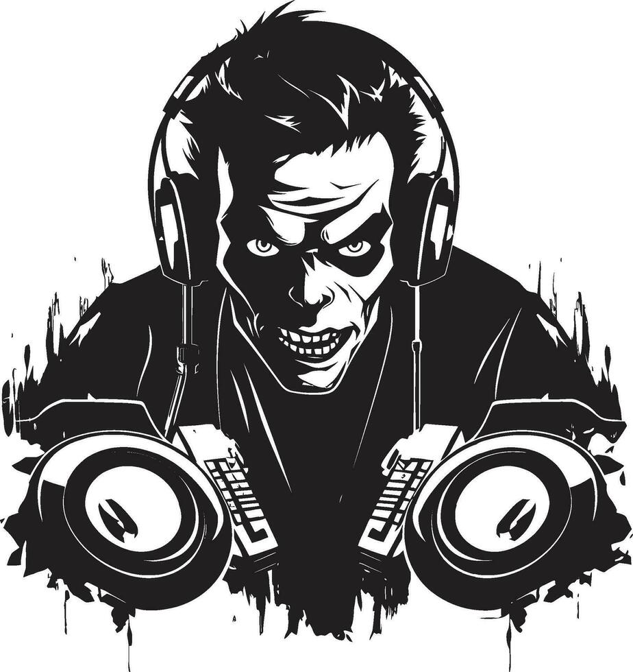 colonna vertebrale chilling mixtape zombie vettore zombie dj folla controllo vettore design