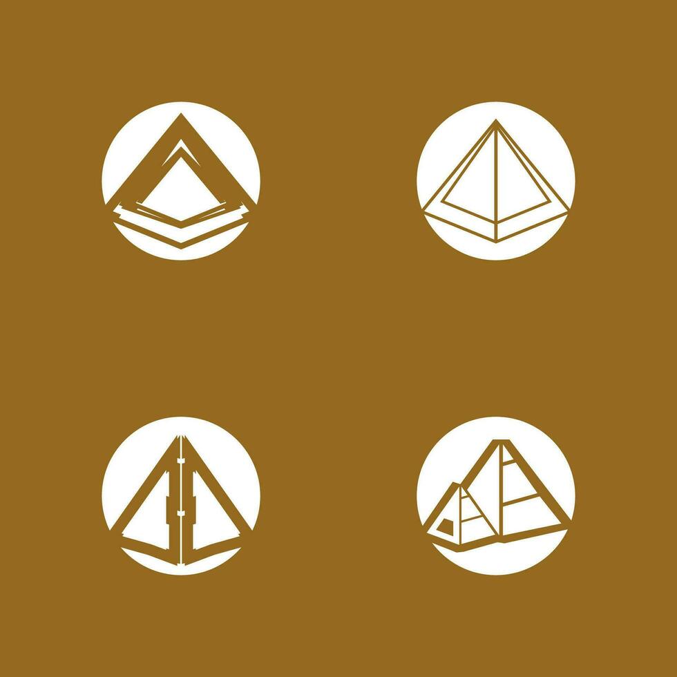 triangolo piramide icona e simbolo vettore modello
