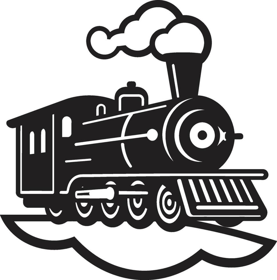 senza tempo ferrovia avventura vettore design vapore locomotiva gloria nero icona