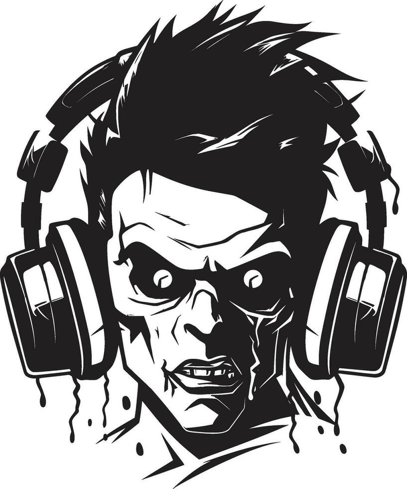 zombie dj battere Blitz vettore icona zombie pista da ballo fusione zombie vettore