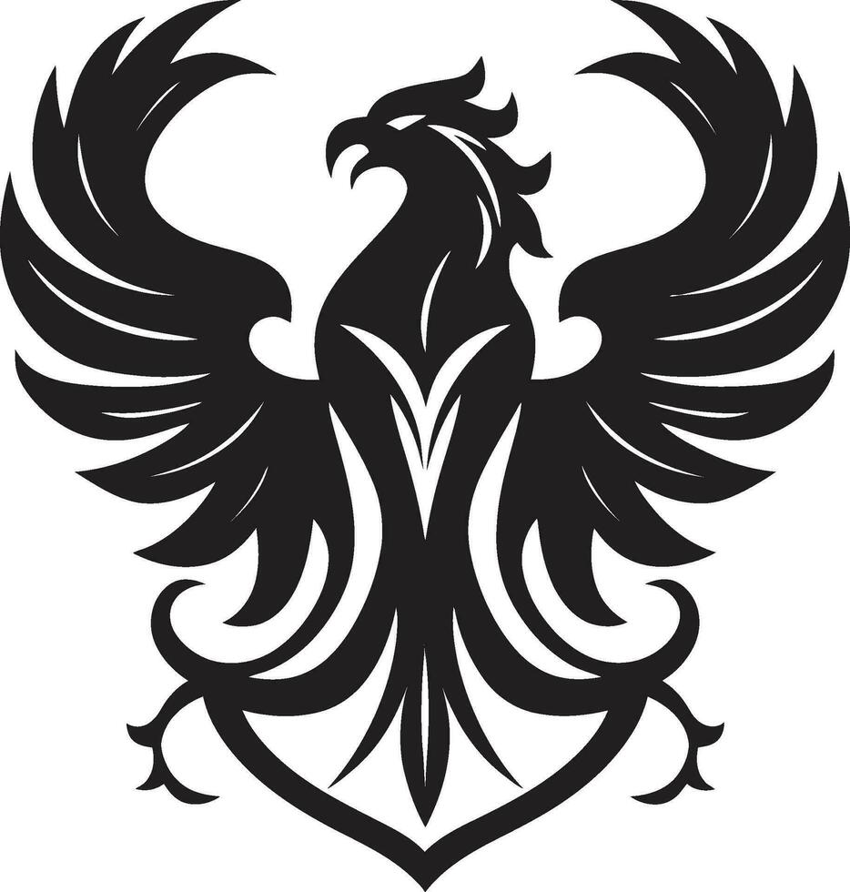 maestoso araldico simbolo vettore icona nobile nero cappotto di braccia vettore emblema