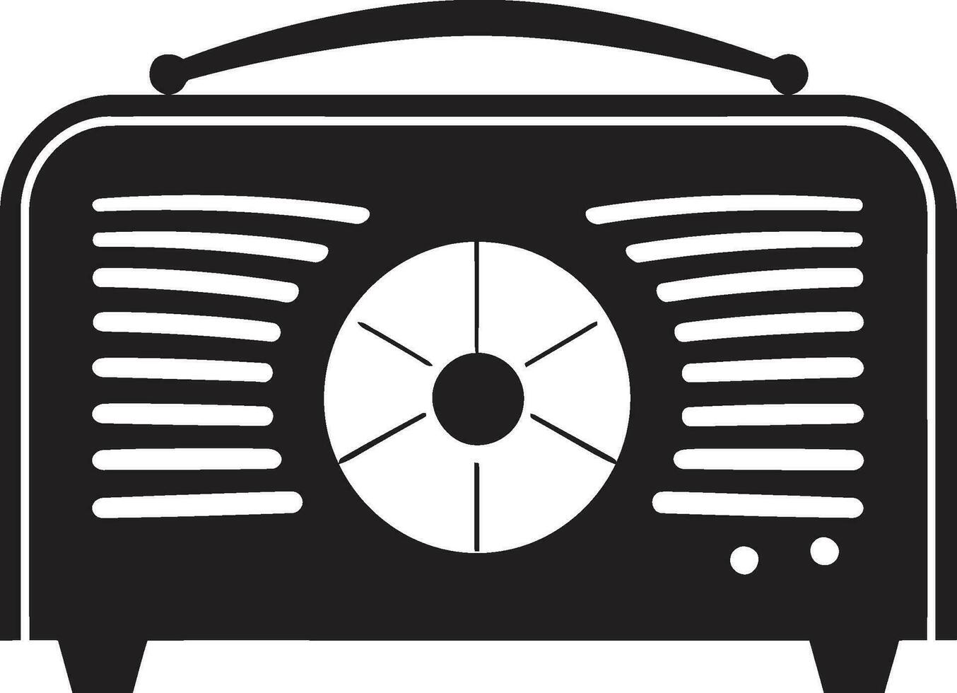 nostalgico Radio ricevitore nero vettore icona antico transistor vettore design