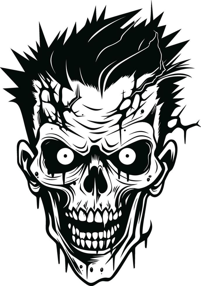 zombie mulinello pazzo cranio imprevedibile cranio vettore zombie tema