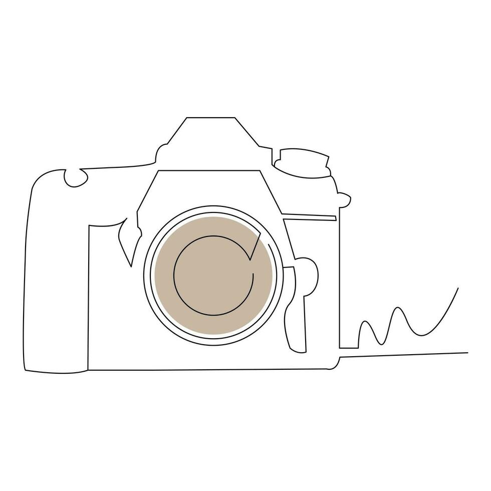 telecamera continuo singolo linea vettore arte disegno e illustrazione