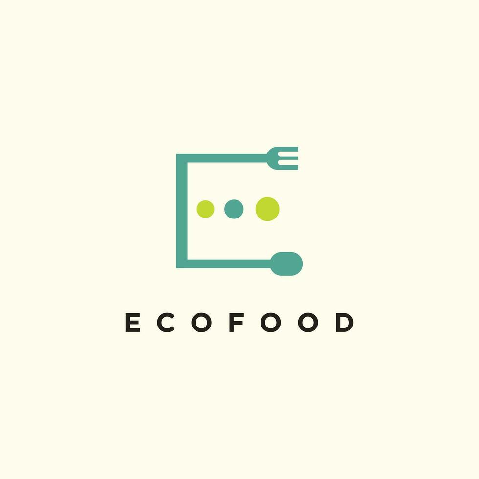 biologico cibo logo design con fresco e unico idea vettore