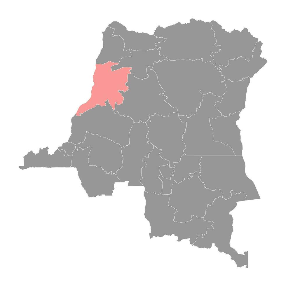 Provincia di equatore carta geografica, amministrativo divisione di democratico repubblica di il congo. vettore illustrazione.