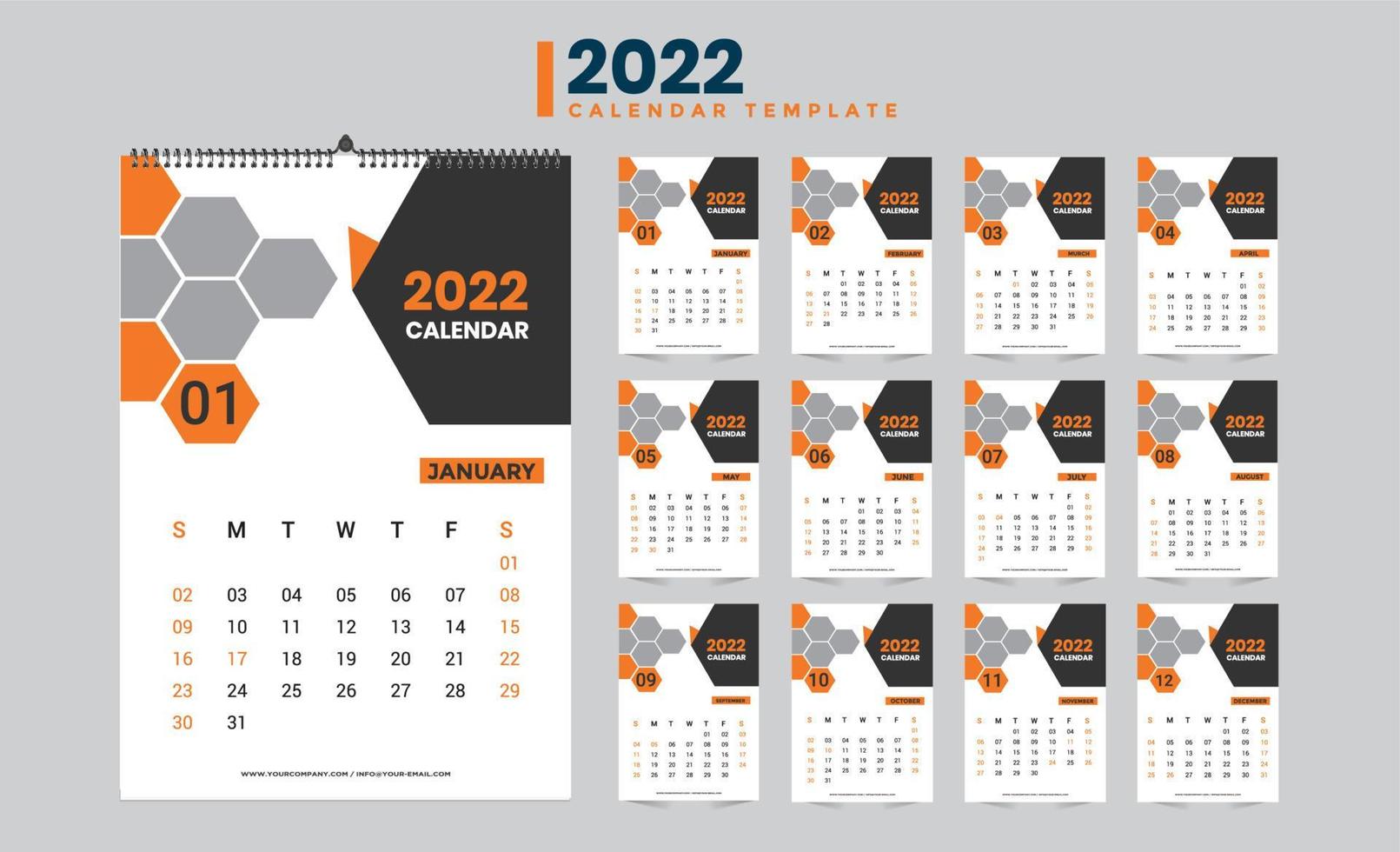 disegno del calendario 2022 vettore