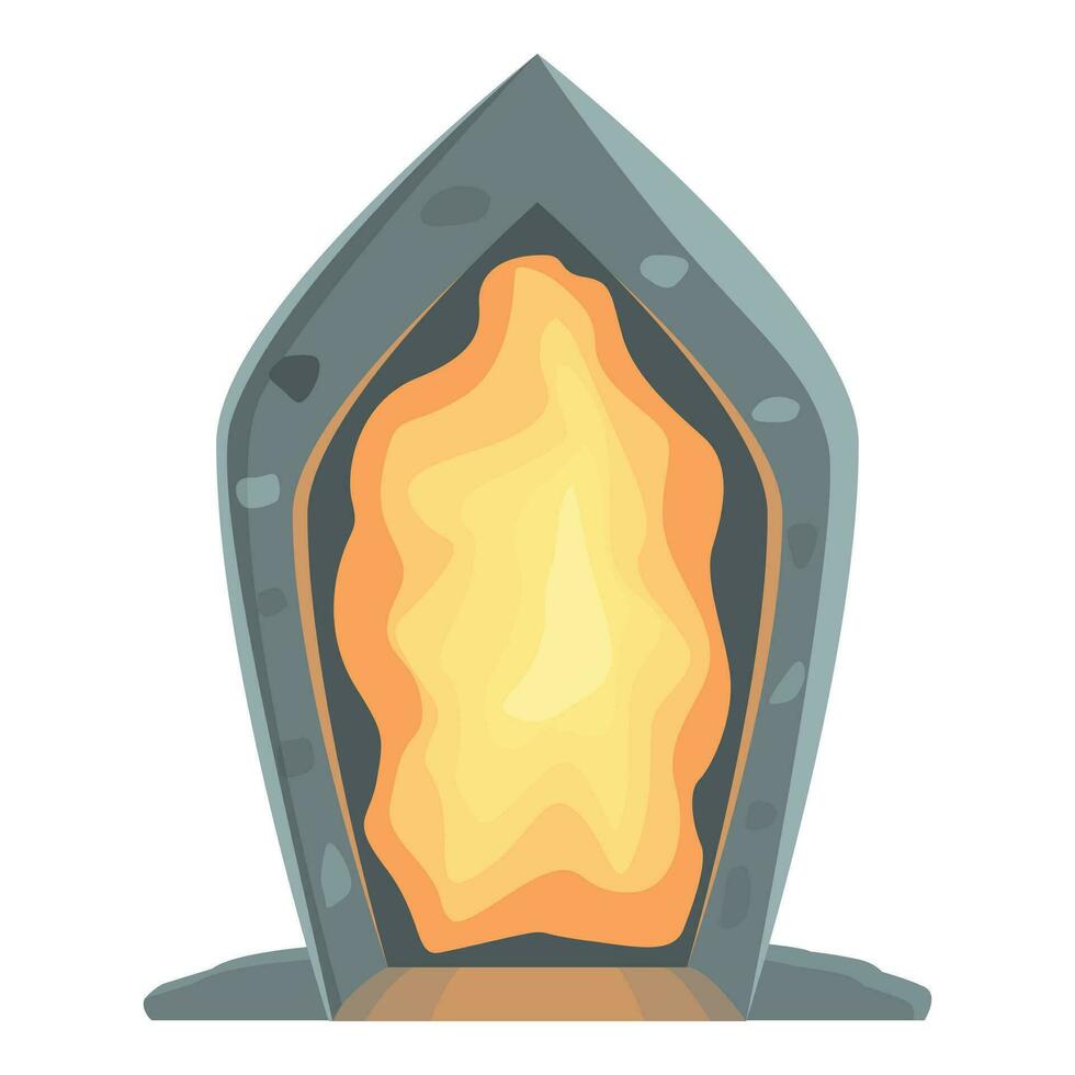 fuoco splendore portale icona cartone animato vettore. Magia energia vettore
