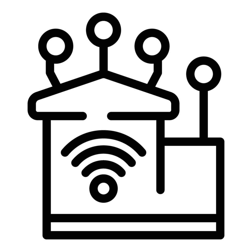 inteligente casa icona schema vettore. domestico senza fili elettrodomestici vettore