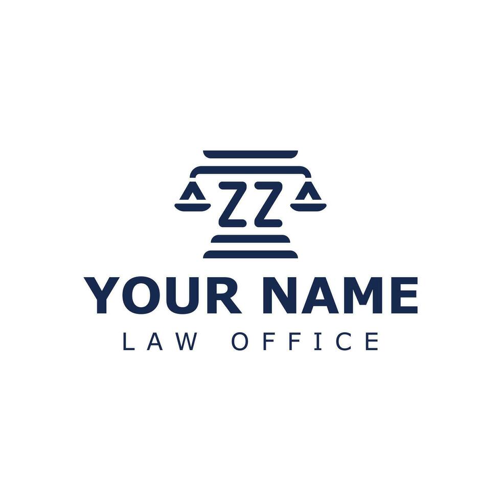 lettera zz legale logo, adatto per qualunque attività commerciale relazionato per avvocato, legale, o giustizia con zz iniziali vettore