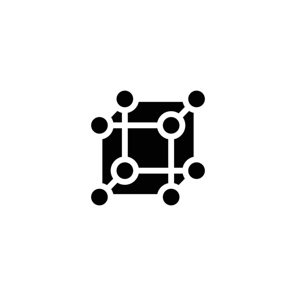 struttura icona. semplice solido stile. nube, nativo, reagire, atomo, computer tecnologia concetto. nero silhouette, glifo simbolo. vettore illustrazione isolato.
