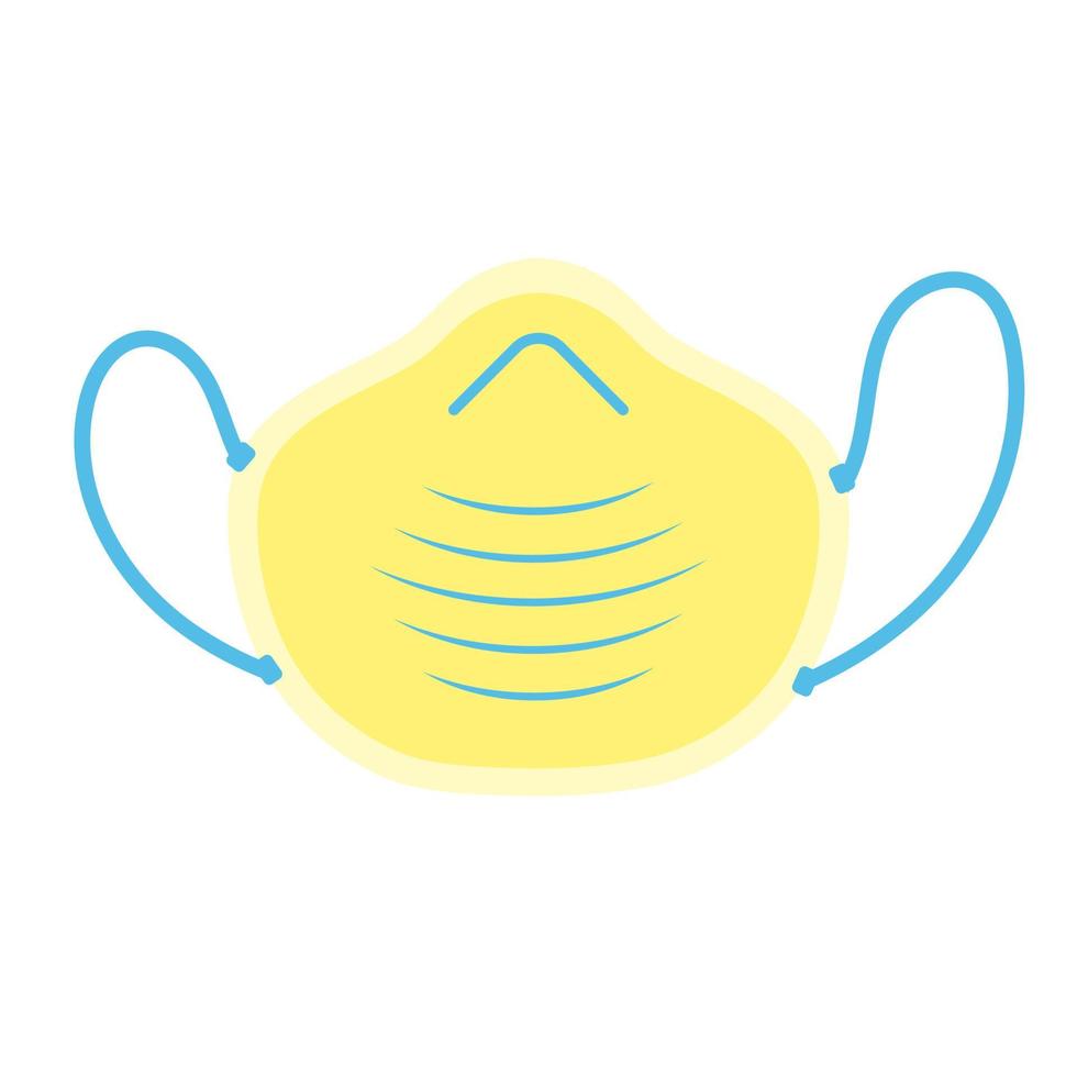 giallo protettivo maschera anti-smog stile piatto design illustrazione vettoriale icona segno isolato su sfondo bianco.