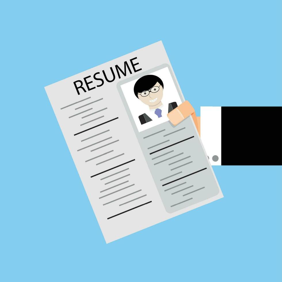 curriculum vitae nel umano presa. ricerca lavoro e dare CV. vettore illustrazione