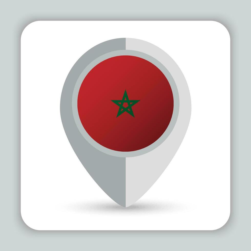 Marocco bandiera perno carta geografica icona vettore