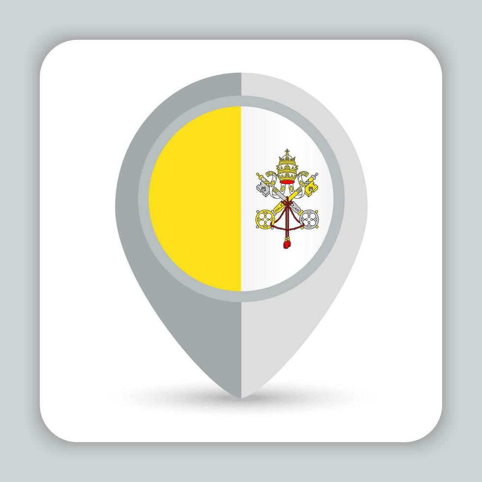 Vaticano bandiera perno carta geografica icona vettore