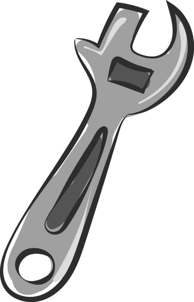 ritratto di un' argento chiave inglese attrezzo vettore o colore illustrazione