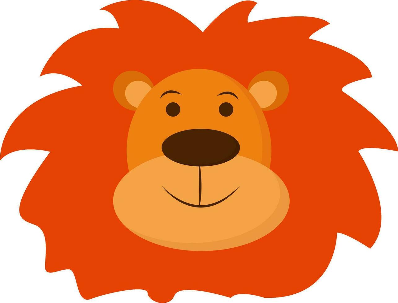 clipart di il sorridente viso di un' lionthe re di il giungla, vettore o colore illustrazione