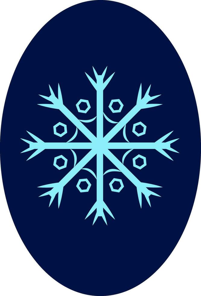i fiocchi di neve al di sopra di di forma ovale blu sfondo vettore o colore illustrazione